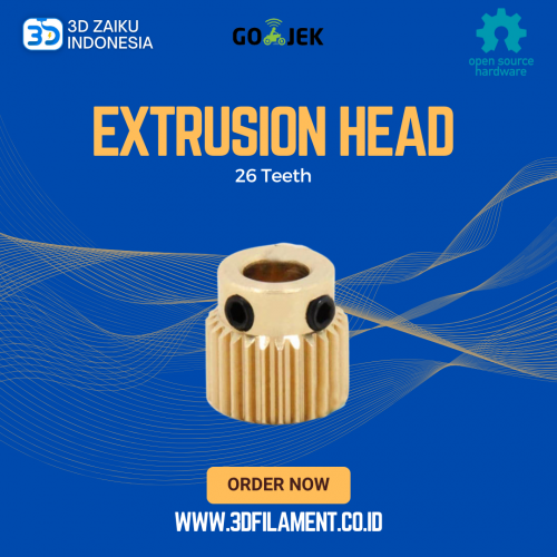 Reprap 3D Printer Extrusion Copper Head Gear 26 Teeth